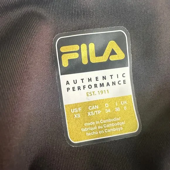 Fila Womens Halina 7/8 Spellout Performance Mid Rise Active Black Leggings XS - Picture 8 of 10